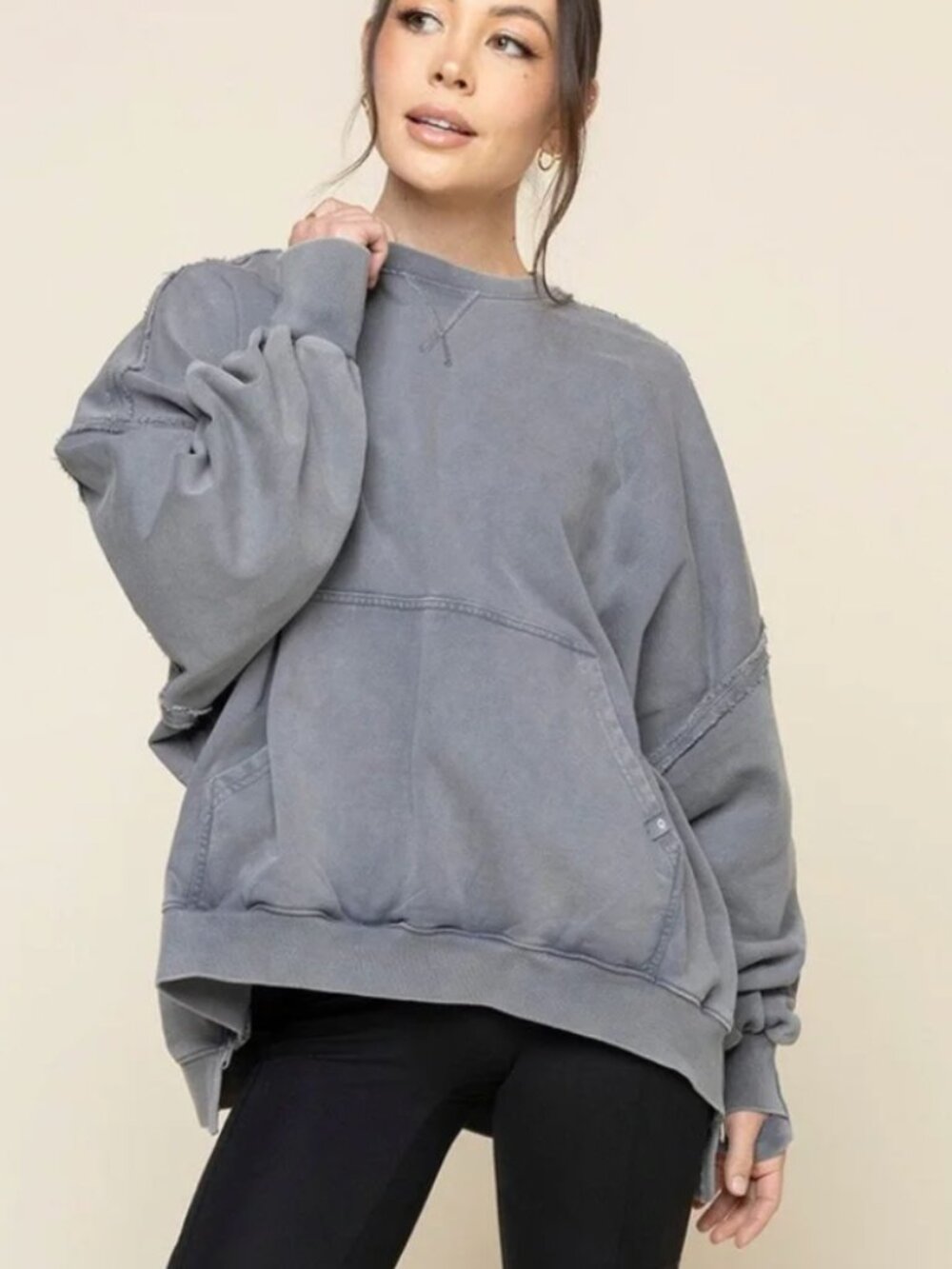 Popflex Boxy Crewneck - Vintage Grey